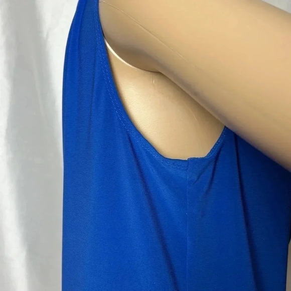 Vintage Libra,cowl neck top,women L,made In 🇨🇦 Blue sleeveless Feminine - Picture 4 of 13